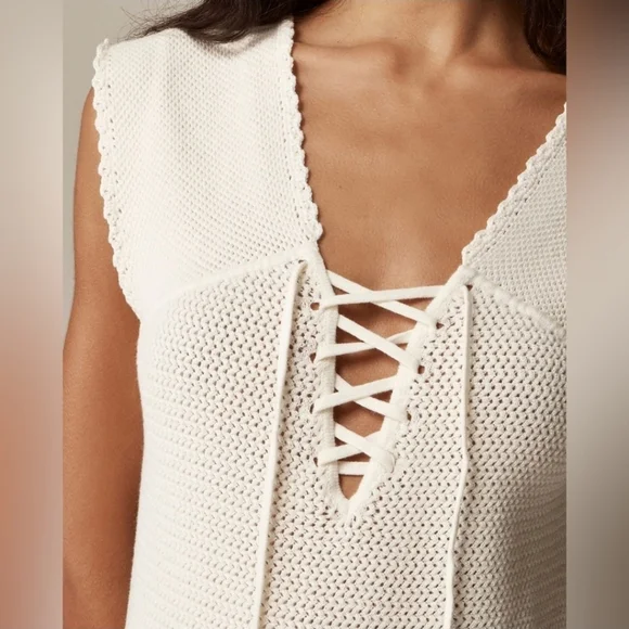 J.Crew Pointelle Lace-Up Sweater Dress CA650 NWT,XL